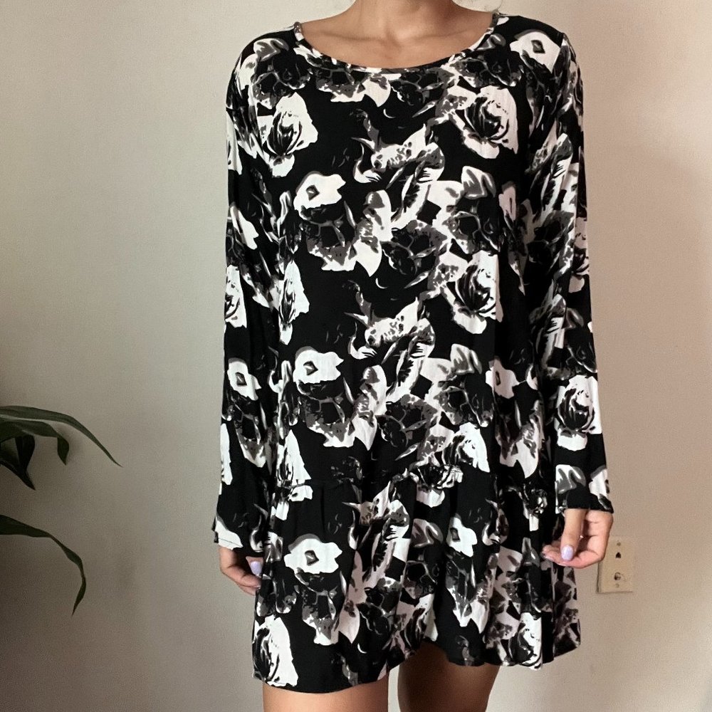 Floral Long Sleeve Mini Dress